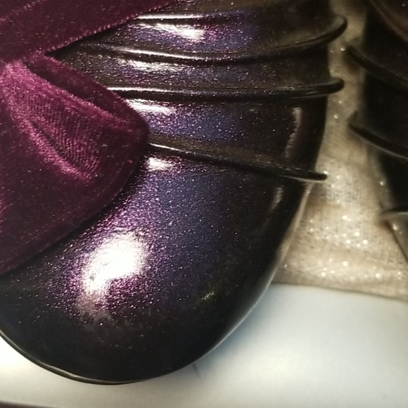 Sparkle & Tux Ladies Purple Flats Shoes 5/6 M - Picture 2 of 5